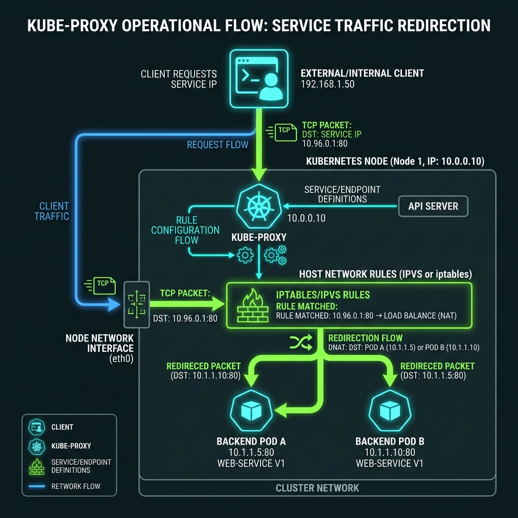 Kube-proxy Traffic Flow & Host Routing