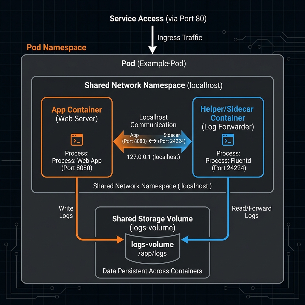 Inside a Pod (Shared namespaces and sidecars)