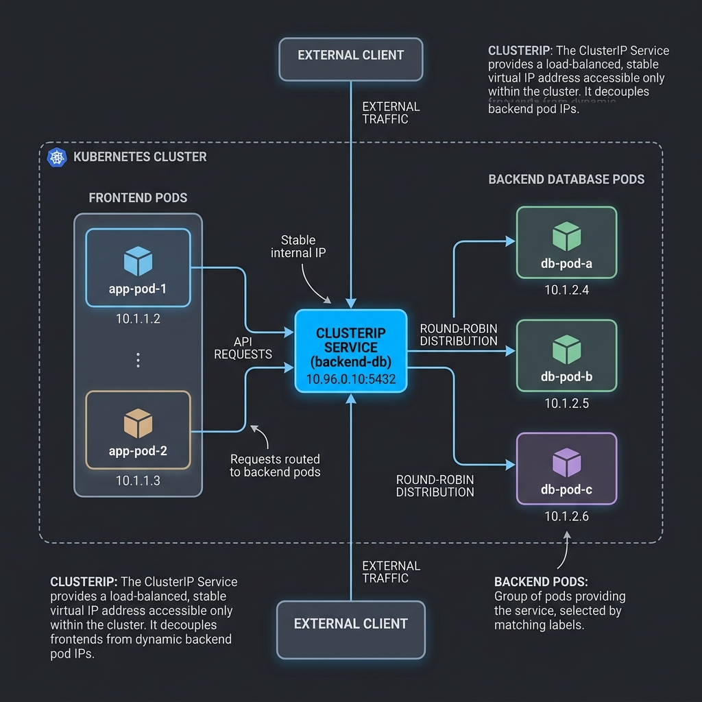 ClusterIP Service Routing (Stable Internal IP & DNS)