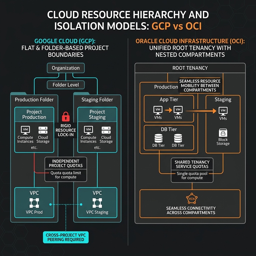 GCP vs OCI IAM Comparison Diagram