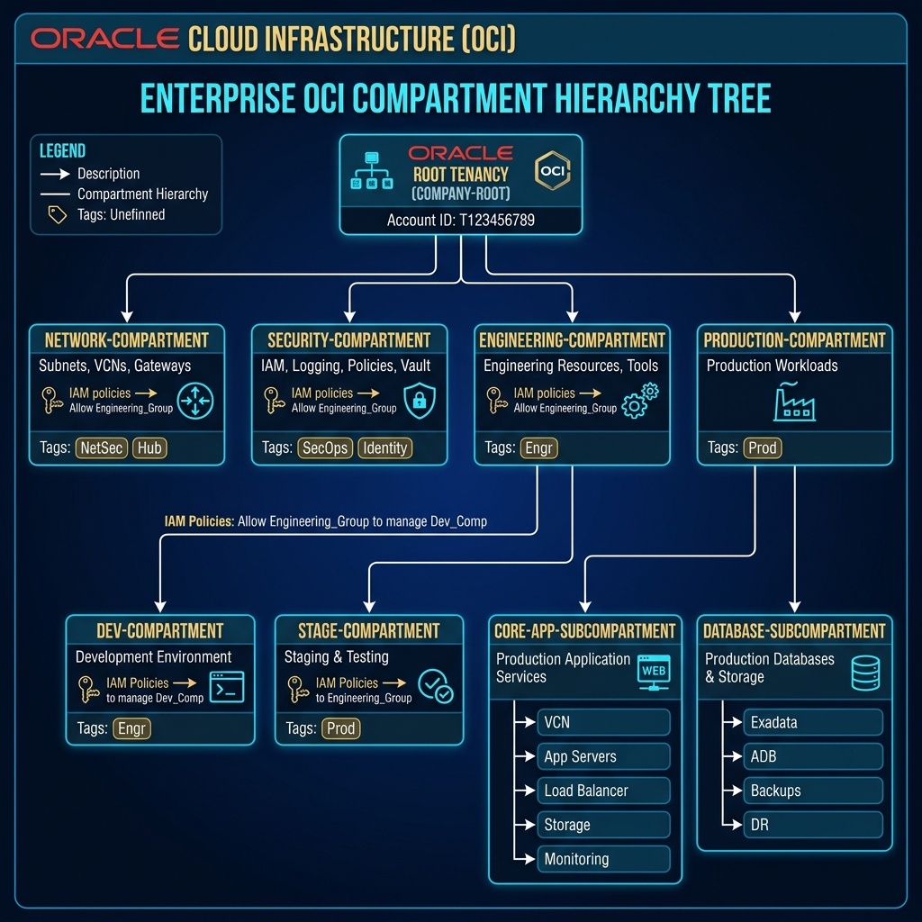 OCI Enterprise Compartment Hierarchy Diagram