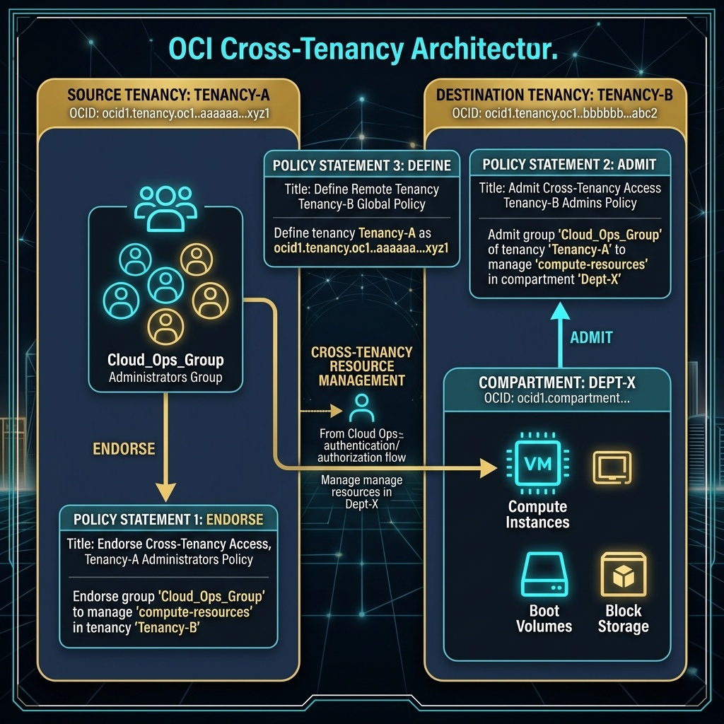 OCI Cross-Tenancy Access Diagram