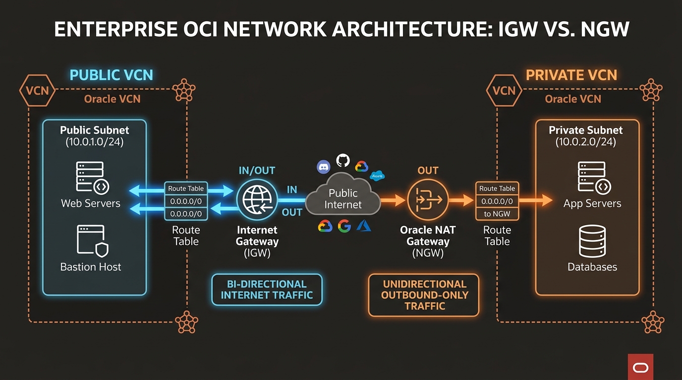Enterprise OCI Network Architecture: IGW vs NGW