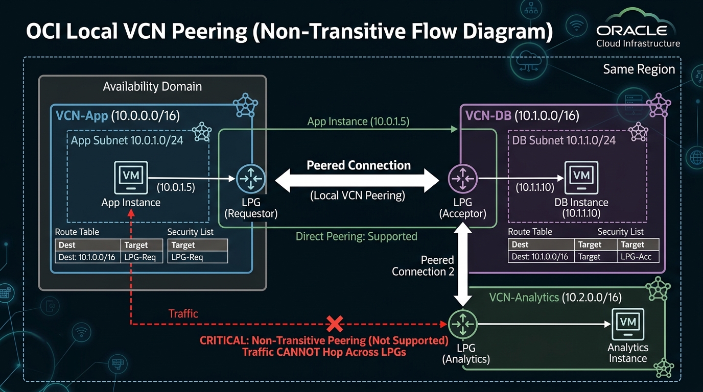 OCI Local VCN Peering LPG Architecture Diagram