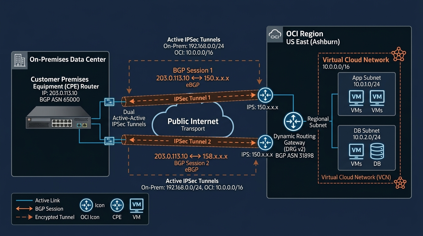OCI Site-to-Site VPN Architecture Diagram