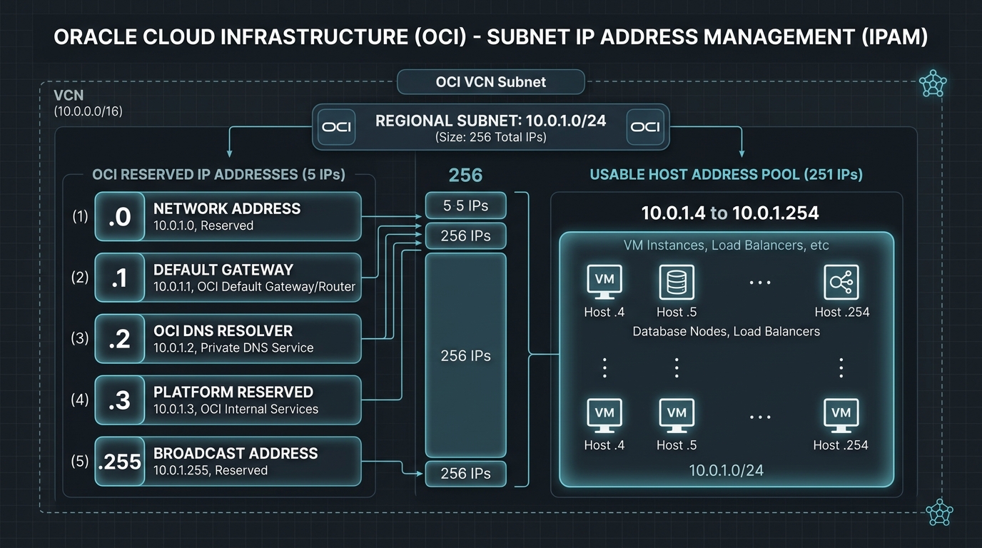OCI Subnet IPAM and Reserved IPs Diagram